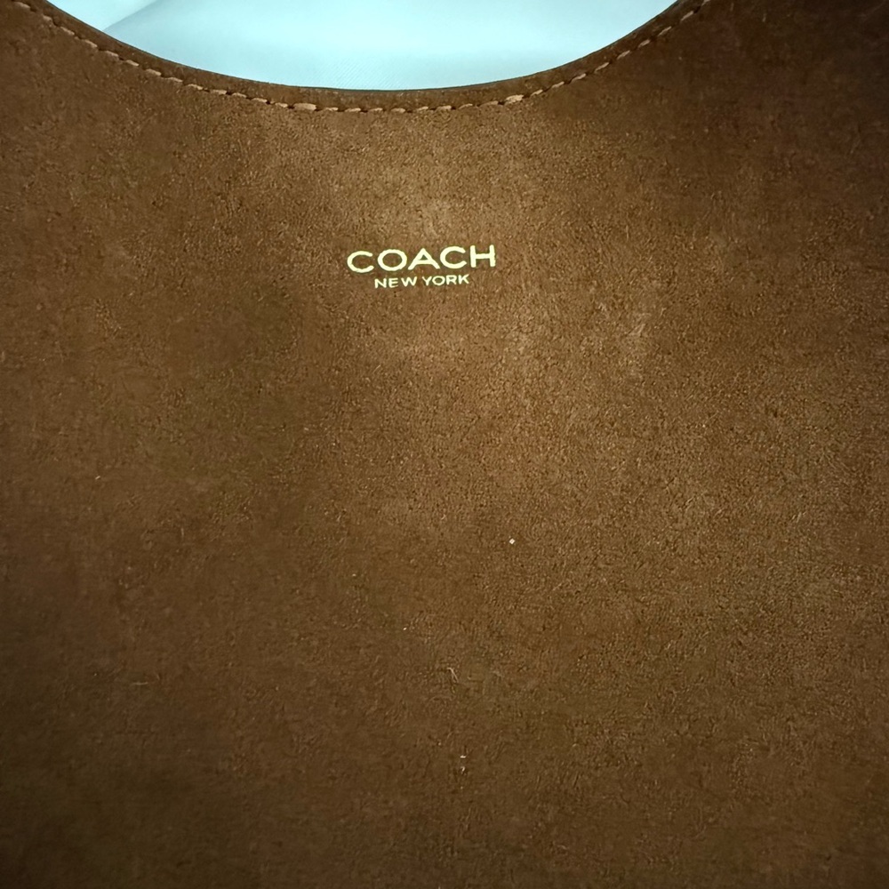 Coach Elegant Brown Suede Women's Bag - Picture 6 of 8